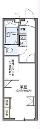 レオパレスキャロット 2階1Kの間取り