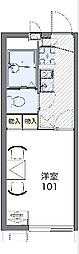 レオパレスタカデルタ 1Kの間取図画像