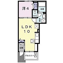 ブリアン　II 1階1LDKの間取り