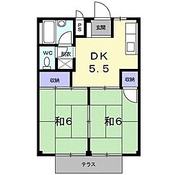 シティハイツ伊藤 2DKの間取図画像