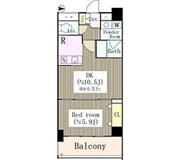 JR常磐線 亀有駅 徒歩10分の賃貸マンション 2階1DKの間取り