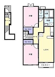 ハーモニーヒル 2LDKの間取図画像