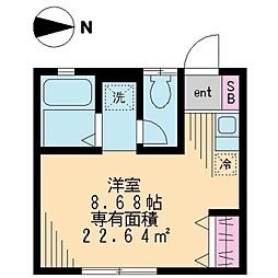 サンアーバン町屋 ワンルームの間取図画像