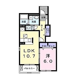 ガーデンハウスT.Y.1 1LDKの間取図画像