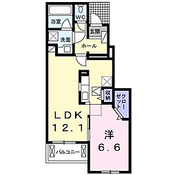 JR東海道本線 袋井駅 バス8分 一軒家下車 徒歩6分の賃貸アパート 1階1LDKの間取り