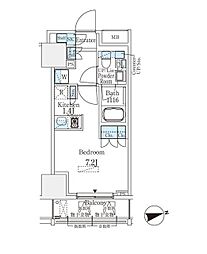 東京メトロ銀座線 田原町駅 徒歩4分の賃貸マンション 13階1Kの間取り