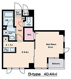 プレジールS 1LDKの間取図画像