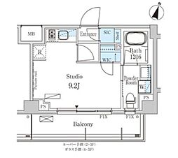 パークアクシス馬込レジデンス 5階ワンルームの間取り