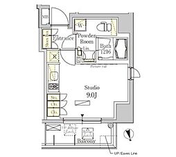 パークアクシス秋葉原Ｅａｓｔ 13階ワンルームの間取り