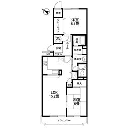 ガーデンクレス 2LDKの間取図画像