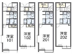 レオネクスト双葉 2階1Kの間取り