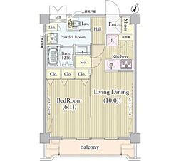 東京メトロ有楽町線 氷川台駅 徒歩5分の賃貸マンション 4階1LDKの間取り