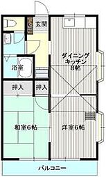 メゾン美原 2DKの間取図画像