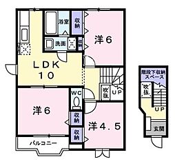 ロメオ　エステートIII 2階3LDKの間取り
