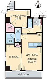 インペリアルパーク1 1SLDKの間取図画像