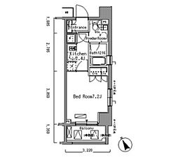 パークアクシス門前仲町 1Kの間取図画像