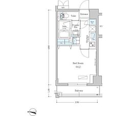 アーバネックス清澄白河II　ＷＥＳＴ棟 3階1Kの間取り