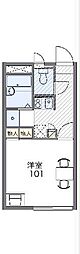 レオパレス宝 1Kの間取図画像