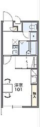 レオパレスリコメンド 1階1Kの間取り