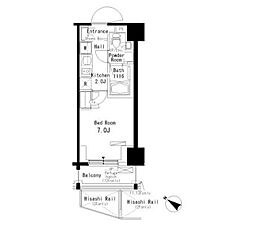 都営三田線 板橋本町駅 徒歩7分の賃貸マンション 4階1Kの間取り