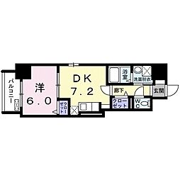ウエストサイド中山道 1DKの間取図画像