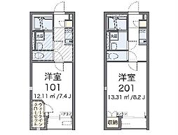 レオネクスト東浜 1Kの間取図画像