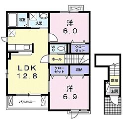 ハル・エスペランサ　III 2階2LDKの間取り