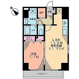 CRECIA 1LDKの間取図画像