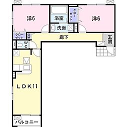 キャトルセゾン6B 2LDKの間取図画像