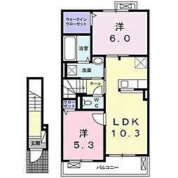 テンガーラ 2LDKの間取図画像