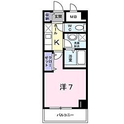 ブリッサ．Ｋ 3階1Kの間取り