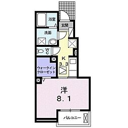 グランディールK・K4 1Kの間取図画像