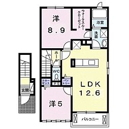 ルビールージュ 2LDKの間取図画像