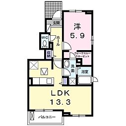 ビスタフローラ 1LDKの間取図画像