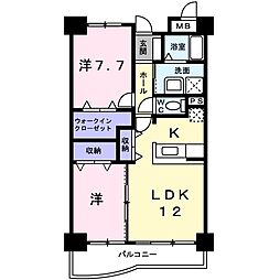 ラフレシールA 2LDKの間取図画像