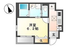 ヴァレンティーナ（Ｖａｌｅｎｔｉｎａ） 1階1Kの間取り