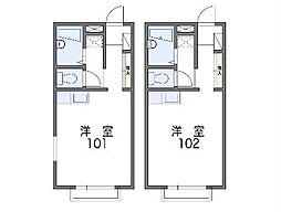 レオパレス武蔵砂川I 1階1Kの間取り
