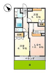シルフィードガーデンA 2LDKの間取図画像