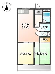 名鉄知多新線 上野間駅 徒歩5分の賃貸アパート 2階2DKの間取り