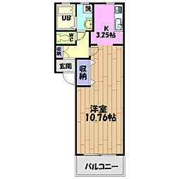 小田急小田原線 玉川学園前駅 徒歩19分の賃貸アパート 2階1Kの間取り