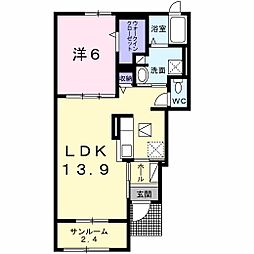 グランファミーユ3 1LDKの間取図画像
