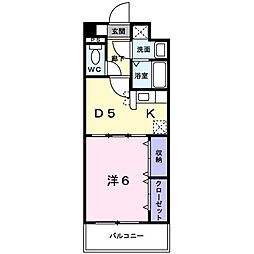 ヴェルビュー 1DKの間取図画像