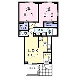 エスペランサK 2LDKの間取図画像
