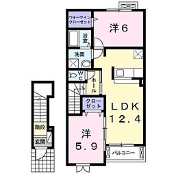 パークヒルズA 2LDKの間取図画像
