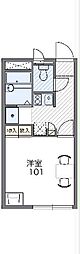 レオパレスわかば 1Kの間取図画像