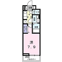 ピースビレッジ 1Kの間取図画像