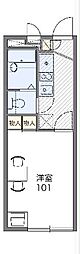 レオパレス中戸祭2 1Kの間取図画像