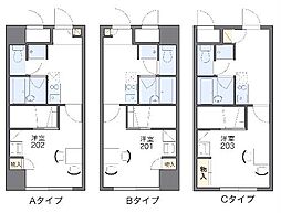 レオパレスOIビルユニオン 1Kの間取図画像