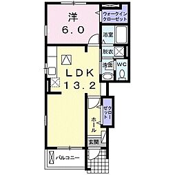 コリーヌ・メリディアン 1階1LDKの間取り