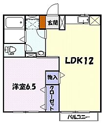 プレメゾンA 1LDKの間取図画像